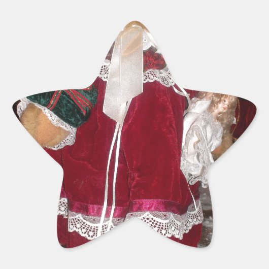 愛のある美しいクリスマスは素敵な日を過ごす 星シール (正面)