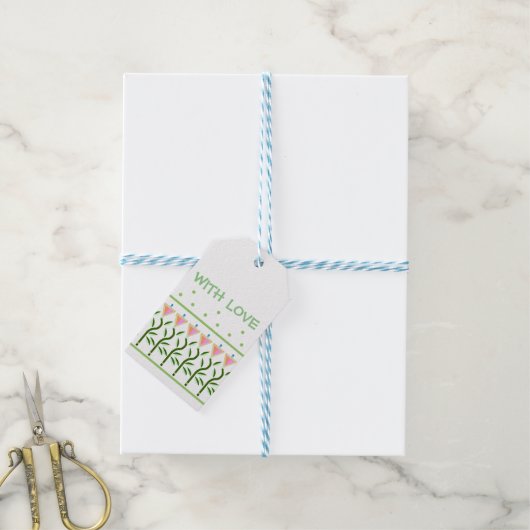 愛のある花 ギフトタグ (より糸つき)