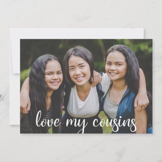 愛のいとこかわいカスタムい家族写真 カード (正面)