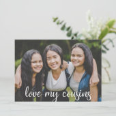 愛のいとこかわいカスタムい家族写真 カード (スタンド正面)