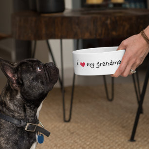 愛のおばあちゃん食べおもしろい物ユーモア犬ペット ボウル