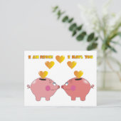 愛のおもしろいパレンタヌードラガキの漫画の豚 シーズンポストカード (スタンド正面)