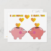 愛のおもしろいパレンタヌードラガキの漫画の豚 シーズンポストカード (正面/裏面)