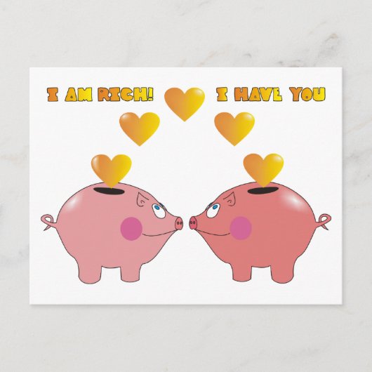 愛のおもしろいパレンタヌードラガキの漫画の豚 シーズンポストカード (正面)