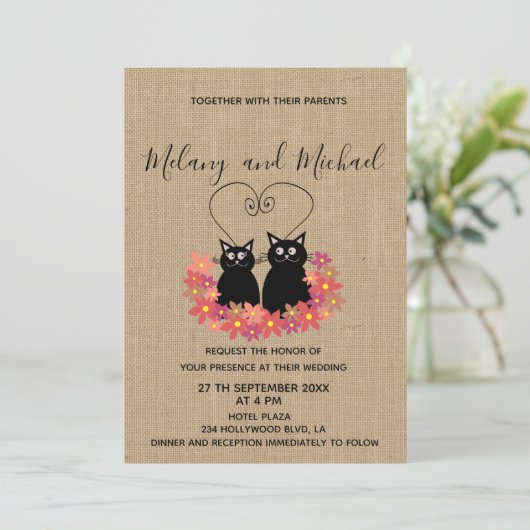 愛のおもしろいフローラ漫画の猫 招待状 (スタンド正面)