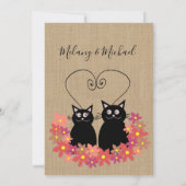 愛のおもしろいフローラ漫画の猫 招待状 (裏面)