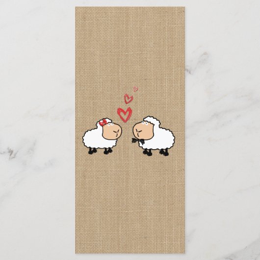 愛のおもしろいラップの可愛い漫画の羊メニューカード メニュー (裏面)