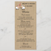 愛のおもしろいラップの可愛い漫画の羊メニューカード メニュー (正面)