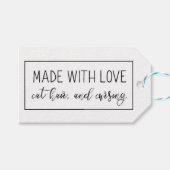 愛のおもしろい猫ギフトタグ作 ギフトタグ (正面(横))