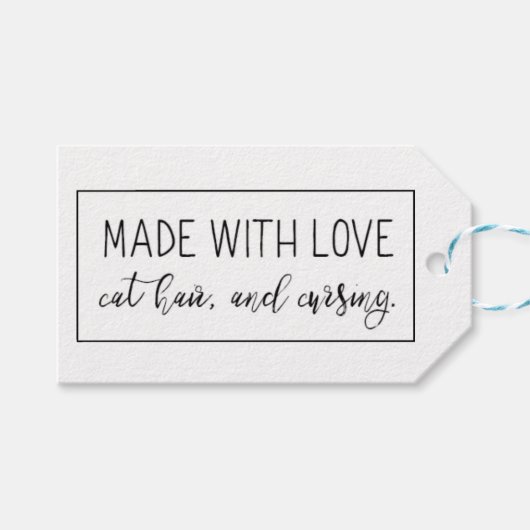 愛のおもしろい猫ギフトタグ作 ギフトタグ (正面(横))