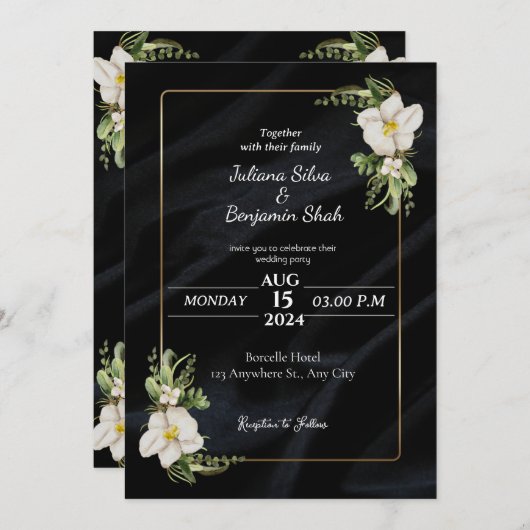 愛のお祝いに参加 |結婚invita 招待状 (正面/裏面)