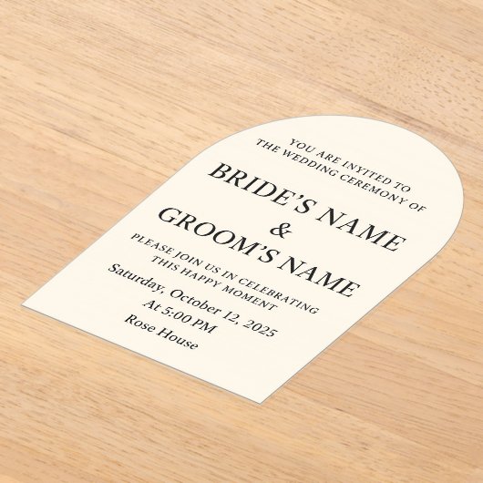 愛のお祝い アクリル招待状 (レイダウン)