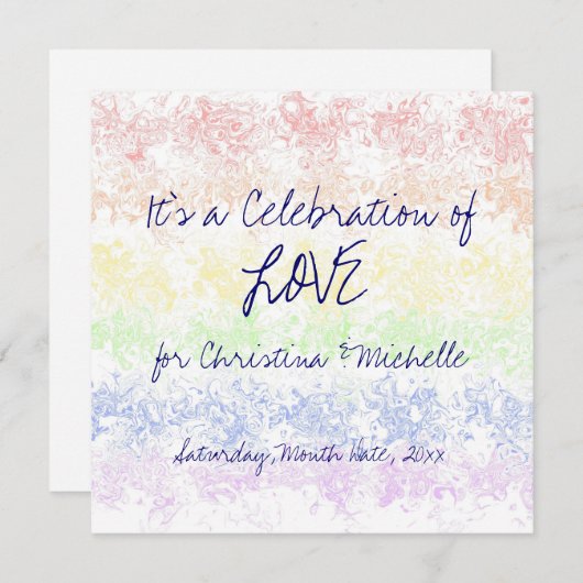 愛のお祝い 招待状 (正面/裏面)