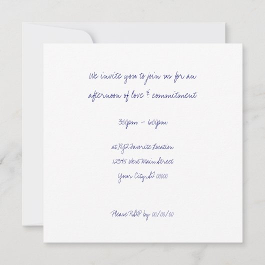 愛のお祝い 招待状 (裏面)