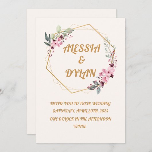 愛のお祝い 招待状 (正面/裏面)