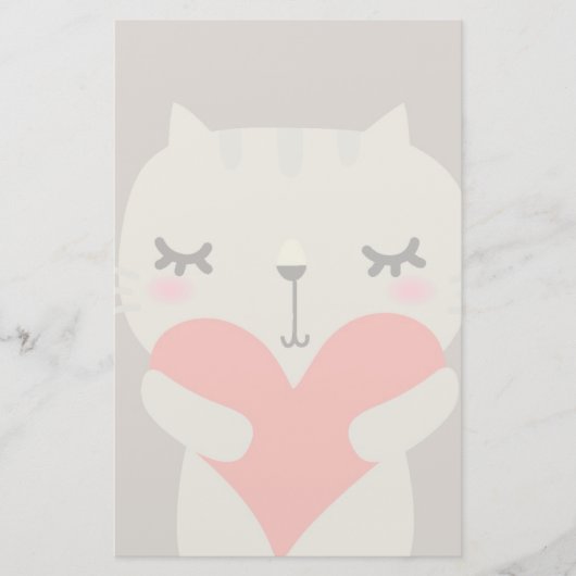 愛のかわいいウサギ 便箋 (正面)