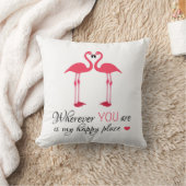 愛のかわいいピンクのフラミンゴ クッション (ブランケット)