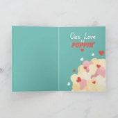 愛のかわいいポップコーンバレンタインカード シーズンカード (内部)