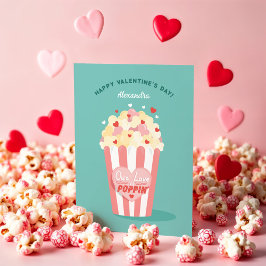 愛のかわいいポップコーンバレンタインカード シーズンカード