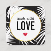 愛のかわいい包装パーム離れブラック製 スクエア名刺 (正面)