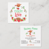 愛のかわいい巣の中の母とベビーの鳥たち|過去記事 スクエア名刺 (正面/裏面)