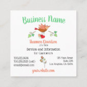 愛のかわいい巣の中の母とベビーの鳥たち|過去記事 スクエア名刺 (裏面)