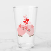 愛のかわいい漫画のブタ タンブラーグラス (裏面)