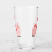 愛のかわいい漫画のブタ タンブラーグラス (左)