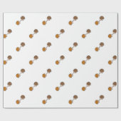 愛のかわいく小さい手描きのハリネズミ ラッピングペーパー (フラット)