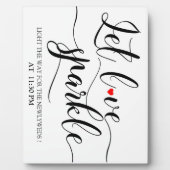 愛のきらめきの看板イーゼル付き卓上飾り フォトプラーク (正面)