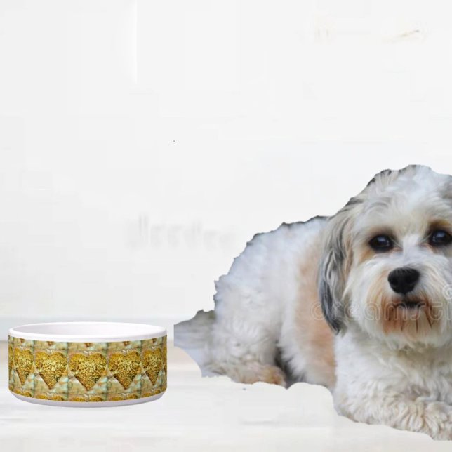 愛のきらめき ボウル (Dish up a little love, with this elegant, Glimmer Of Love Pet Bowl!)