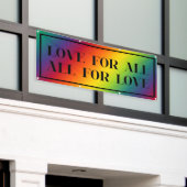 愛のすべての愛、すべての愛レインボーグラデーションプライド 横断幕 (ビルの外側)