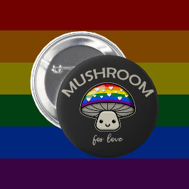 愛のためのキノコ – パニーLGBTQIA+プライドキノコ 缶バッジ
