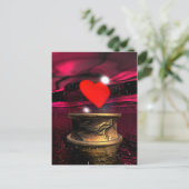 愛のためのクリスタルボール – 3D 描写 ポストカード (スタンド正面)