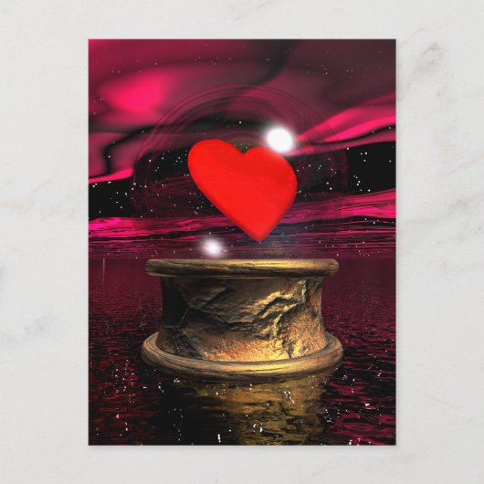 愛のためのクリスタルボール – 3D 描写 ポストカード (正面)