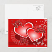 愛のためのハート ポストカード (正面/裏面)