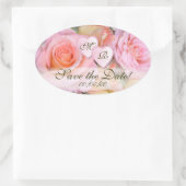 愛のためのバラ~オーバルステッカー 楕円形シール (バッグ)