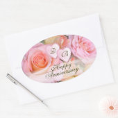 愛のためのバラ~オーバルステッカー 楕円形シール (封筒)