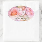 愛のためのバラ~オーバルステッカー 楕円形シール (バッグ)