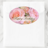 愛のためのバラ~オーバルステッカー 楕円形シール (バッグ)