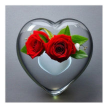 愛のための形をしたハートガラスの美しい花