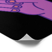 愛のための紫色の手の平和サイン ポスター (角)