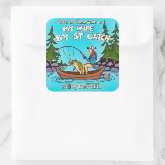 愛のための魚釣り – 一世一代のキャッチ スクエアシール (バッグ)