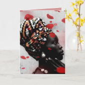 愛のためのAfrocentric Valentine Card Adinkraシンボル カード (黄色い花)