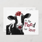 愛のためのMOOでキッシー唇の牛 ポストカード (正面/裏面)