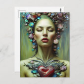 愛のはがきの美しいバレンタイン女神 ポストカード (正面/裏面)