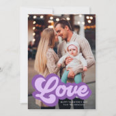 愛のはっきりした台本パープル写真バレンタインデー シーズンカード (正面)