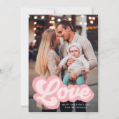 愛のはっきりした脚本ピンク写真バレンタインデー シーズンカード (正面)