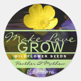 愛のひまわりステッカーを成長させる ラウンドシール