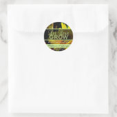 愛のひまわりステッカーを成長させる ラウンドシール (バッグ)